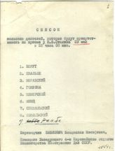 Документ 1. док.1: Список членов польской делегации на приеме у Сталина И.В. 23 мая 1944 г.