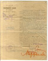 Дело 4564. Мандат Потемкина В.П. о назначении его заведующим политотделом Юго-Западного фронта